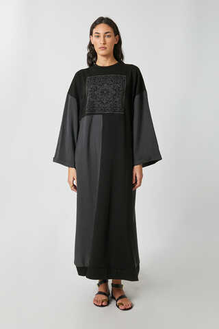 Garnili Sweat Elbise Siyah - 8