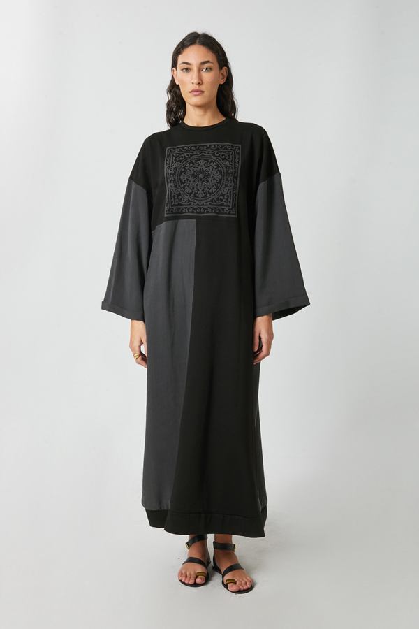 Garnili Sweat Elbise Siyah - 8