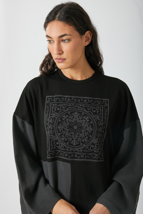 Garnili Sweat Elbise Siyah - 4