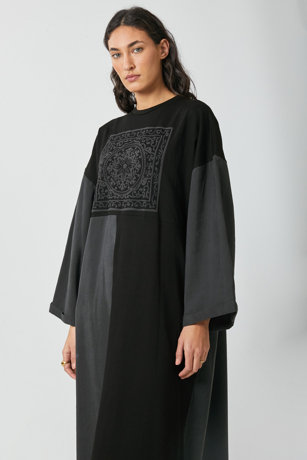 Garnili Sweat Elbise Siyah - 3