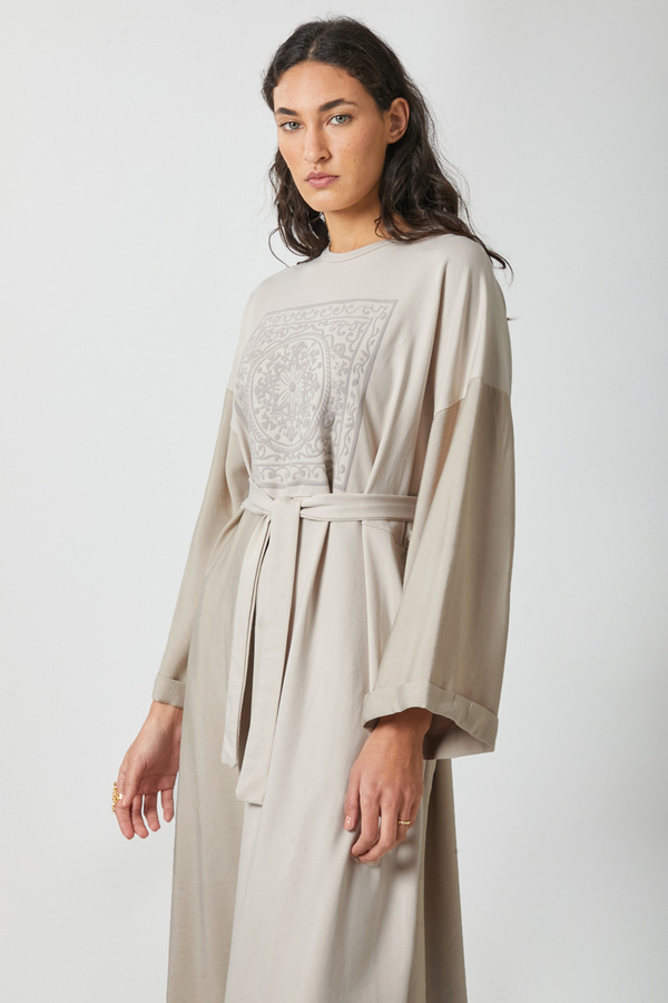 Garnili Sweat Elbise Taş - 1