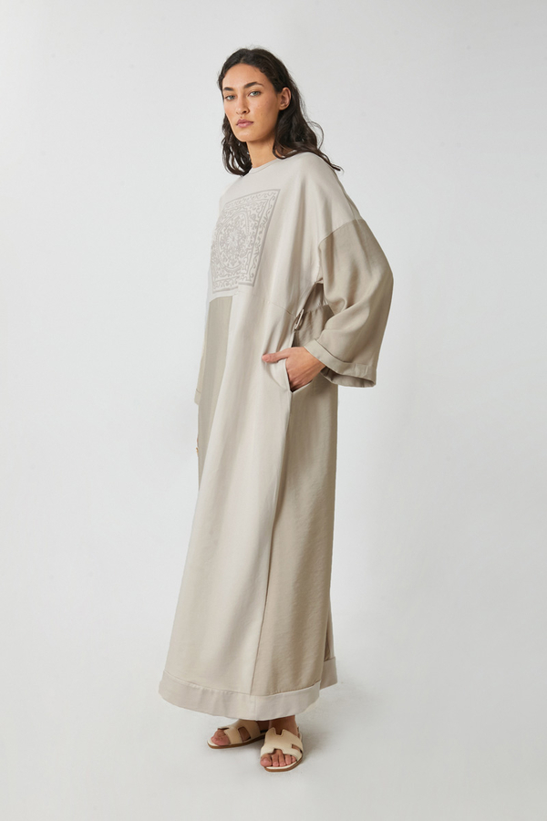 Garnili Sweat Elbise Taş - 9