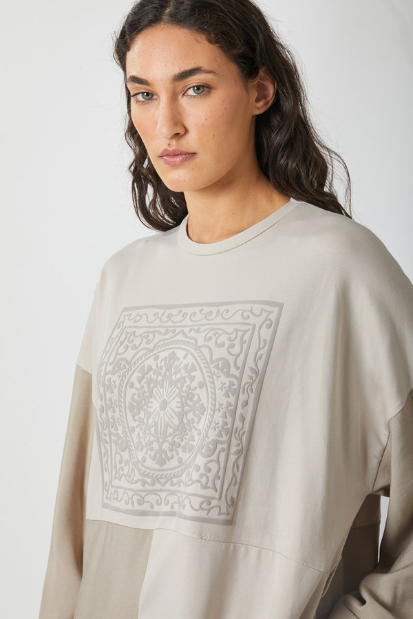 Garnili Sweat Elbise Taş - 3