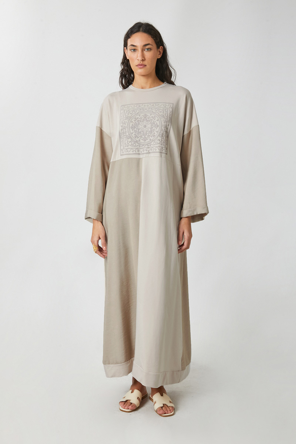 Garnili Sweat Elbise Taş - 6