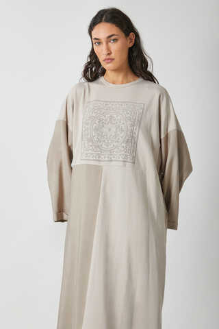 Garnili Sweat Elbise Taş - 8