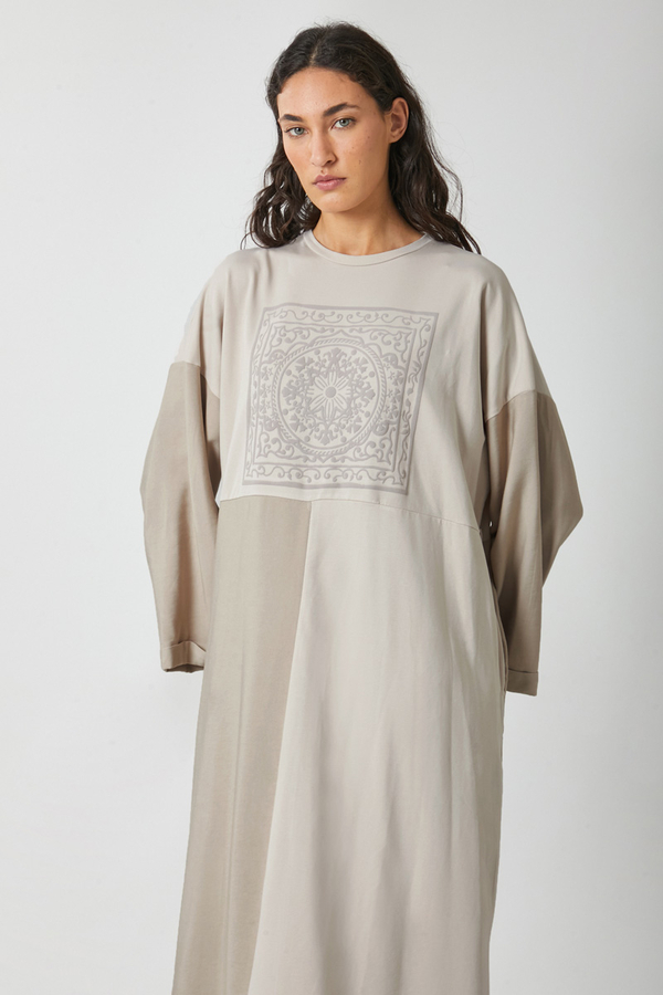 Garnili Sweat Elbise Taş - 8