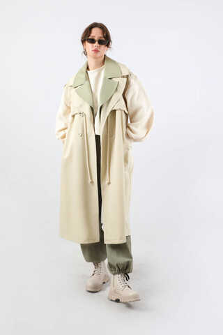 Garnili Yelek Trençkot Taş - 1