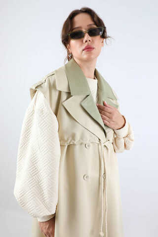 Garnili Yelek Trençkot Taş - 2