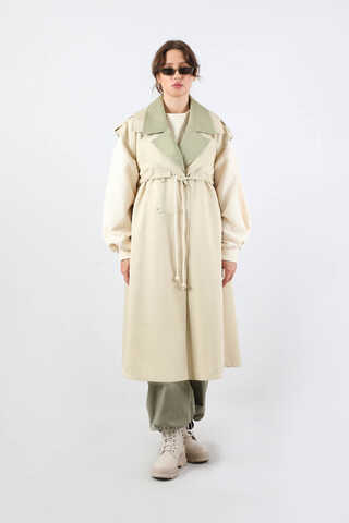 Garnili Yelek Trençkot Taş - 3