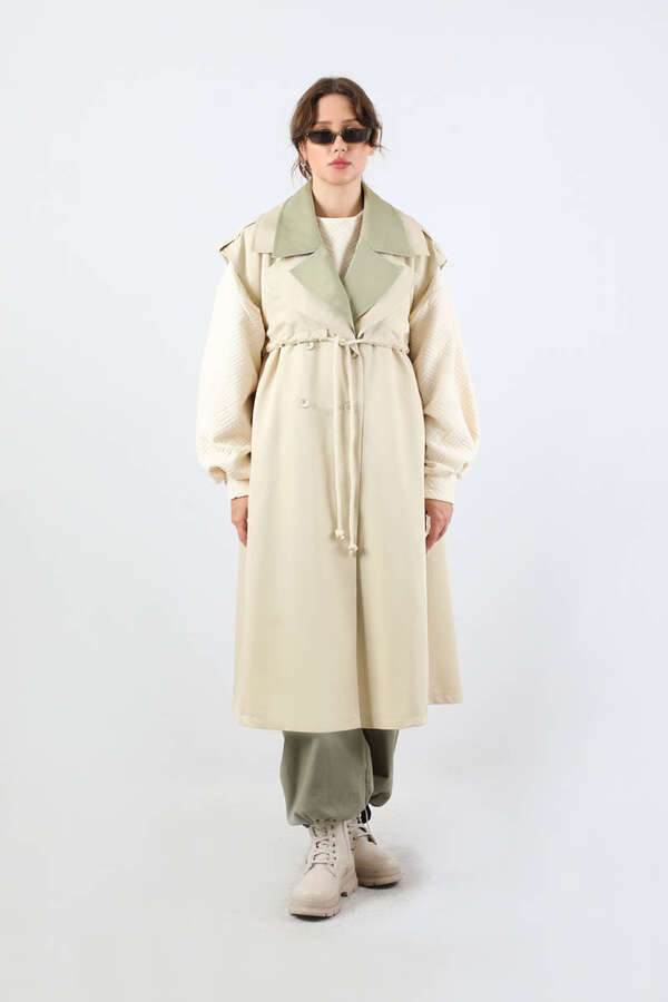 Garnili Yelek Trençkot Taş - 3