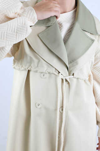 Garnili Yelek Trençkot Taş - 4