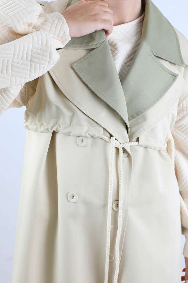 Garnili Yelek Trençkot Taş - 4