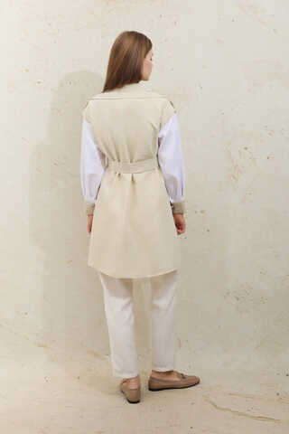Garnish Midi Size Trench Coat Ecru - 11