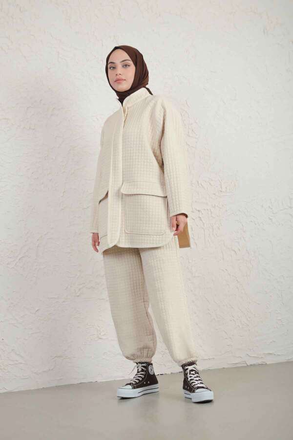 Garnish Quilted Suit Beige - 2