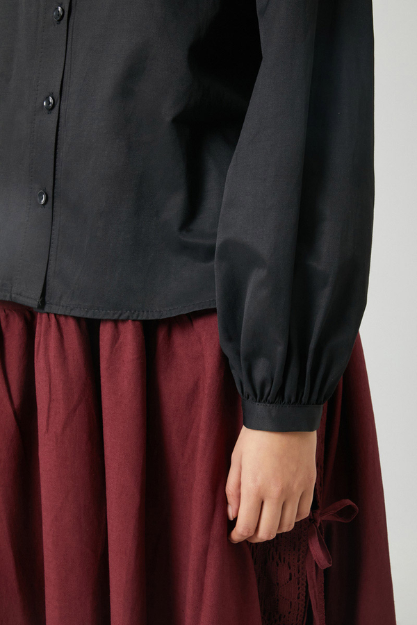 Gathered Cuff Poplin Shirt Black - 11