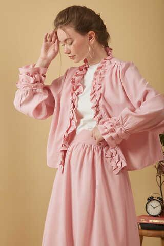 Gathered Modal Skirt Pink - 1