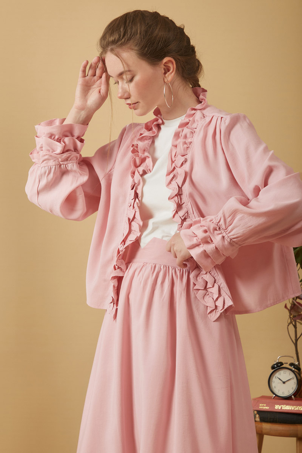 Gathered Modal Skirt Pink 