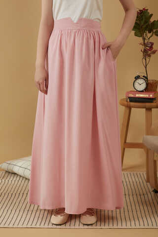 Gathered Modal Skirt Pink - 10