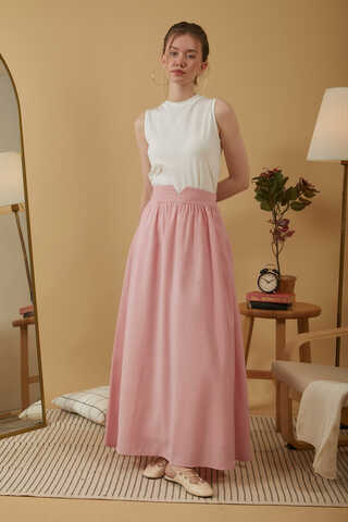 Gathered Modal Skirt Pink - 3