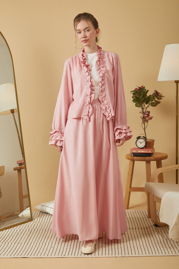 Gathered Modal Skirt Pink - 8