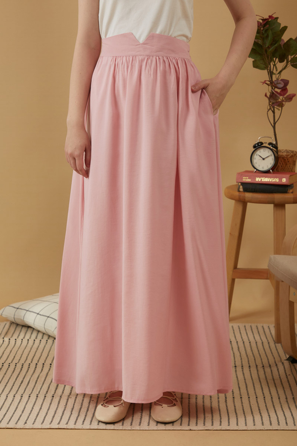 Gathered Modal Skirt Pink - 10