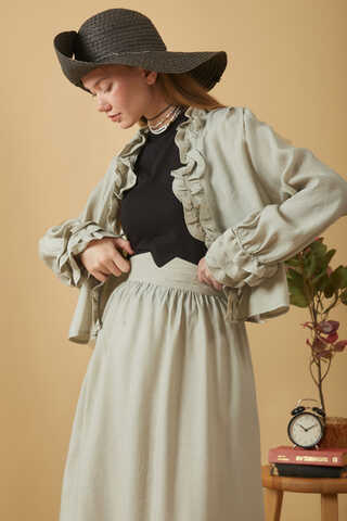 Gathered Modal Skirt Stone - 3