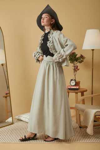 Gathered Modal Skirt Stone - 1