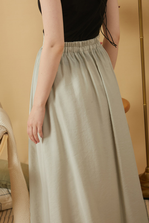 Gathered Modal Skirt Stone - 8