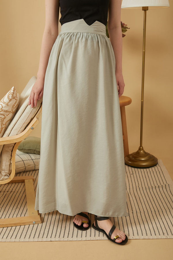 Gathered Modal Skirt Stone - 4