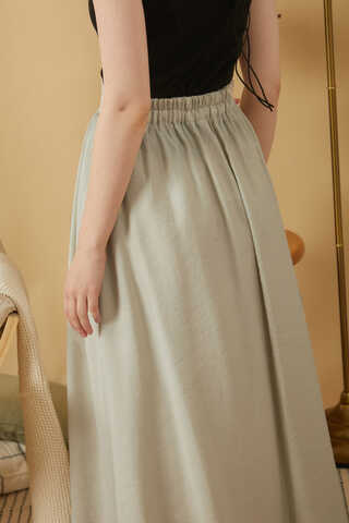 Gathered Modal Skirt Stone - 8