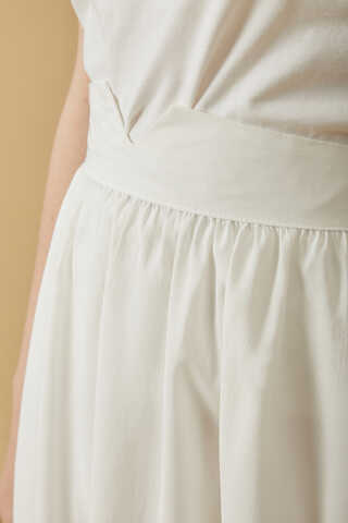 Gathered Modal Skirt White - 2