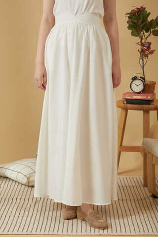 Gathered Modal Skirt White - 6