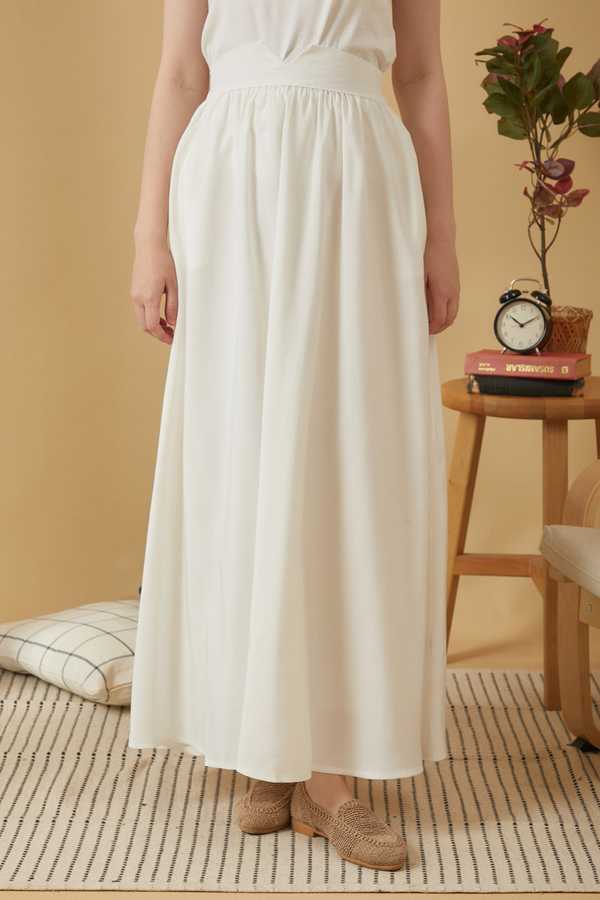 Gathered Modal Skirt White - 6