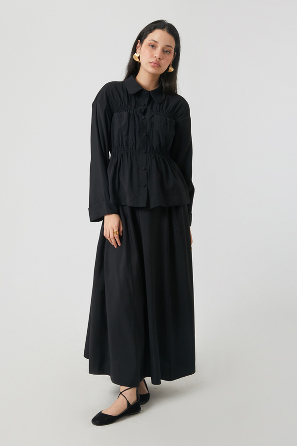 Gathered Skirt Set Black - 12