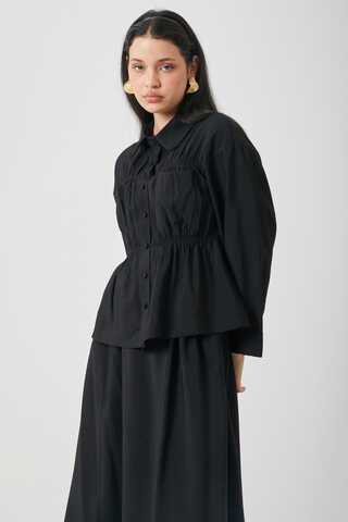 Gathered Skirt Set Black - 8