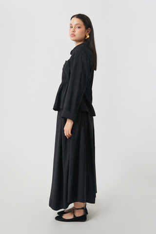 Gathered Skirt Set Black - 13