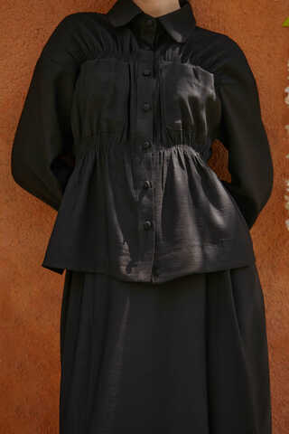 Gathered Skirt Set Black - 5