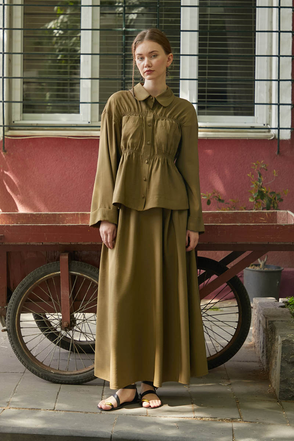 Gathered Skirt Set Dark Bronze - 1