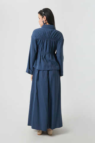 Gathered Skirt Set Navy Blue - 12