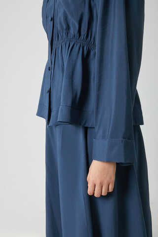 Gathered Skirt Set Navy Blue - 9
