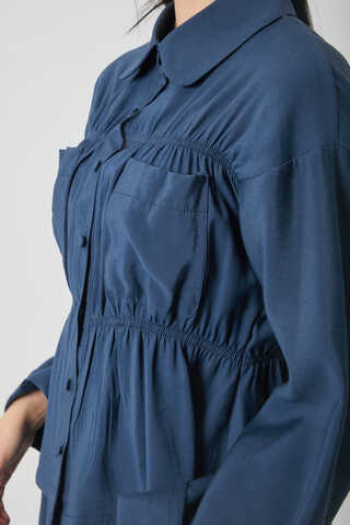 Gathered Skirt Set Navy Blue - 8