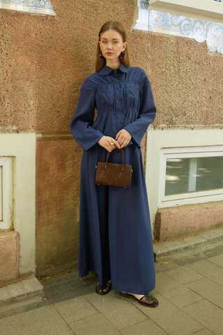 Gathered Skirt Set Navy Blue - 5