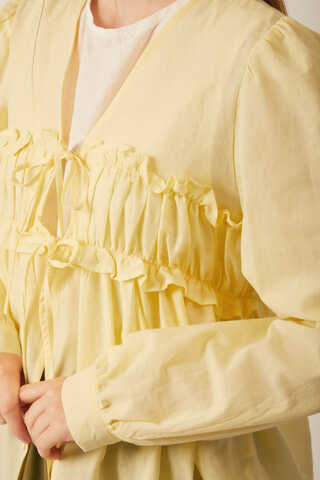Gathered Voile Blouse Butter Yellow - 5