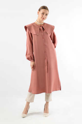 Geniş Bebe Yaka Tunik Gül Kurusu - 1