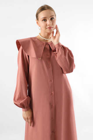 Geniş Bebe Yaka Tunik Gül Kurusu - 2