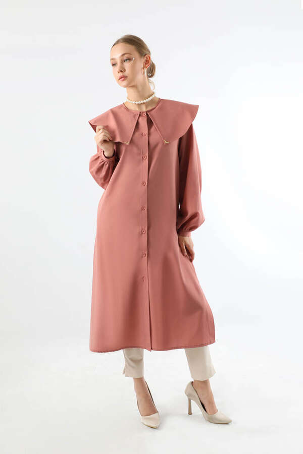 Geniş Bebe Yaka Tunik Gül Kurusu - 3