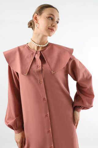 Geniş Bebe Yaka Tunik Gül Kurusu - 4