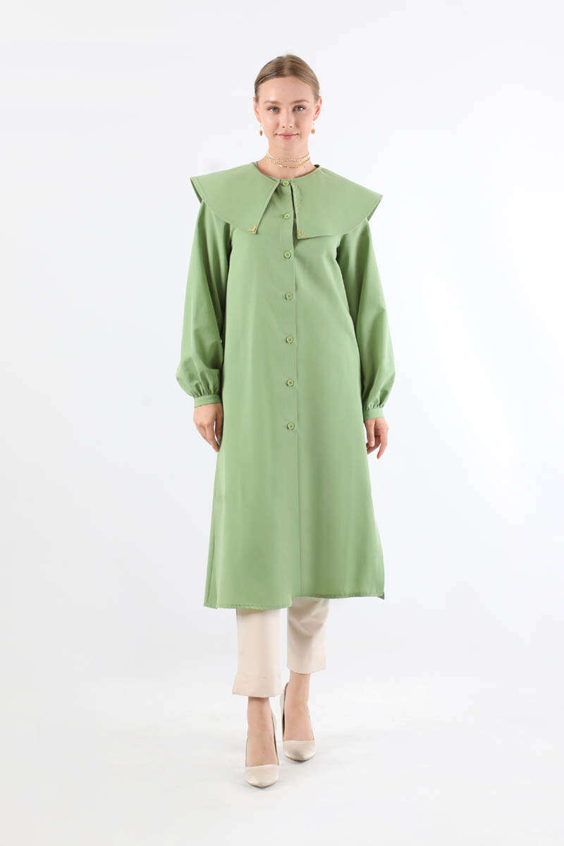 Geniş Bebe Yaka Tunik Mint