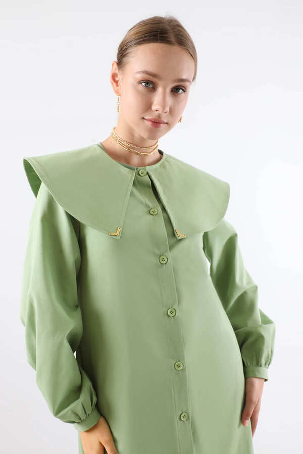 Geniş Bebe Yaka Tunik Mint - 4