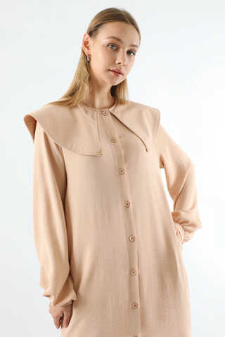 Geniş Bebe Yaka Tunik Somon - 2